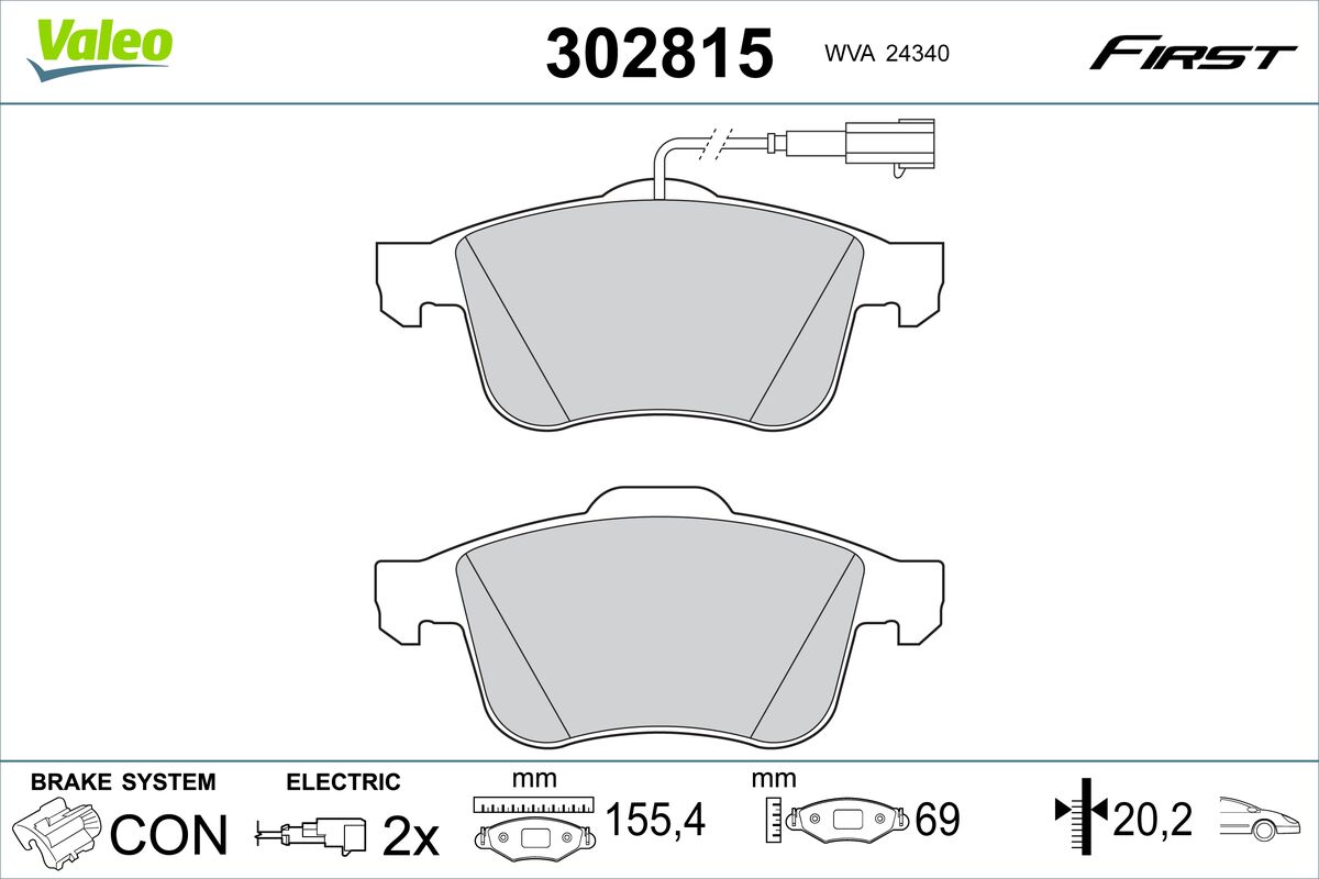 VALEO Fékbetét, mind 302815_VALEO